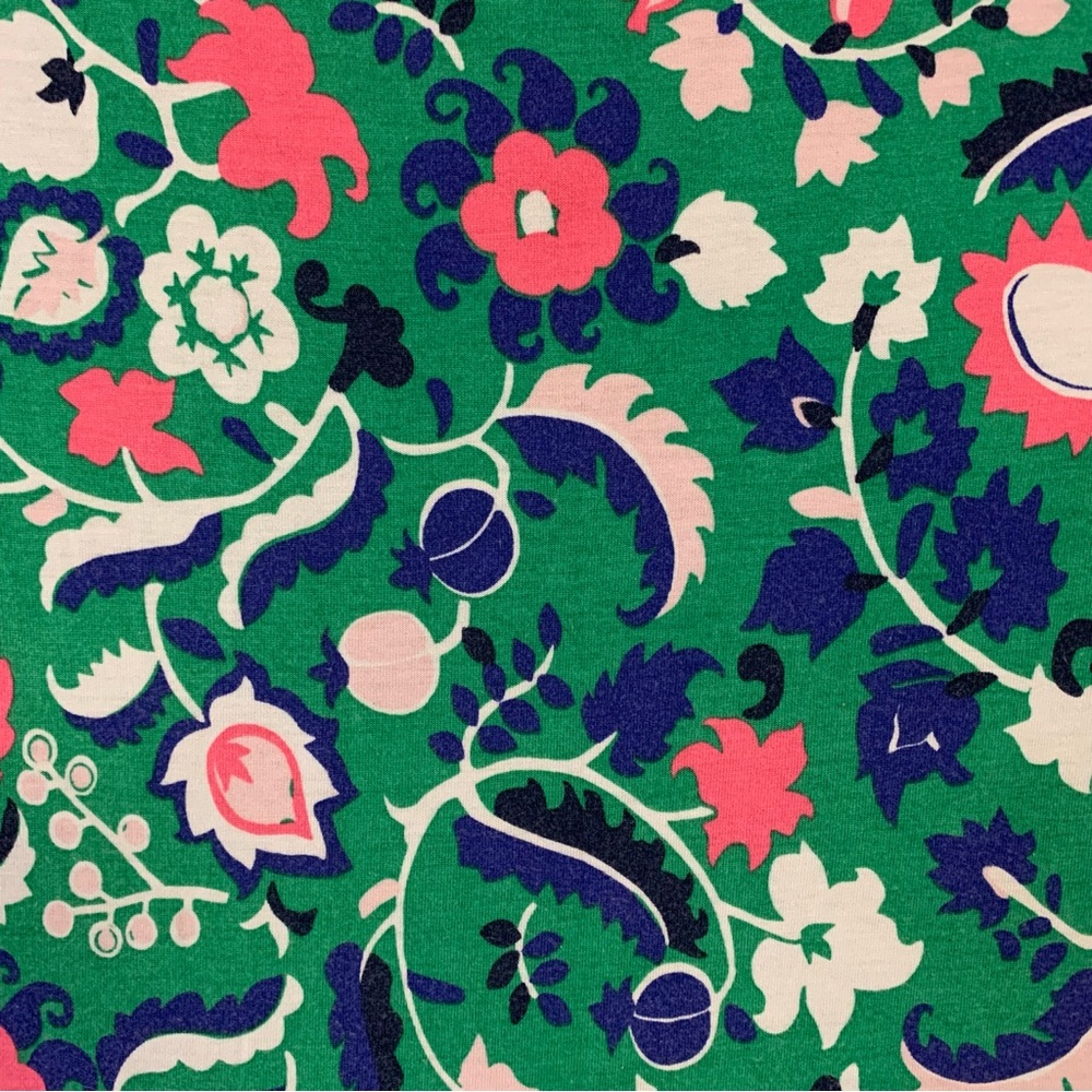 BODEN Dress Womens 12 Amelie Floral Green Jersey Soft Paisley Comfortable Summer - Picture 5 of 11